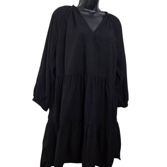 Caralyn Mirand The Drop Dress Size Medium Black Raglan Sleeve - Picture 2 of 5
